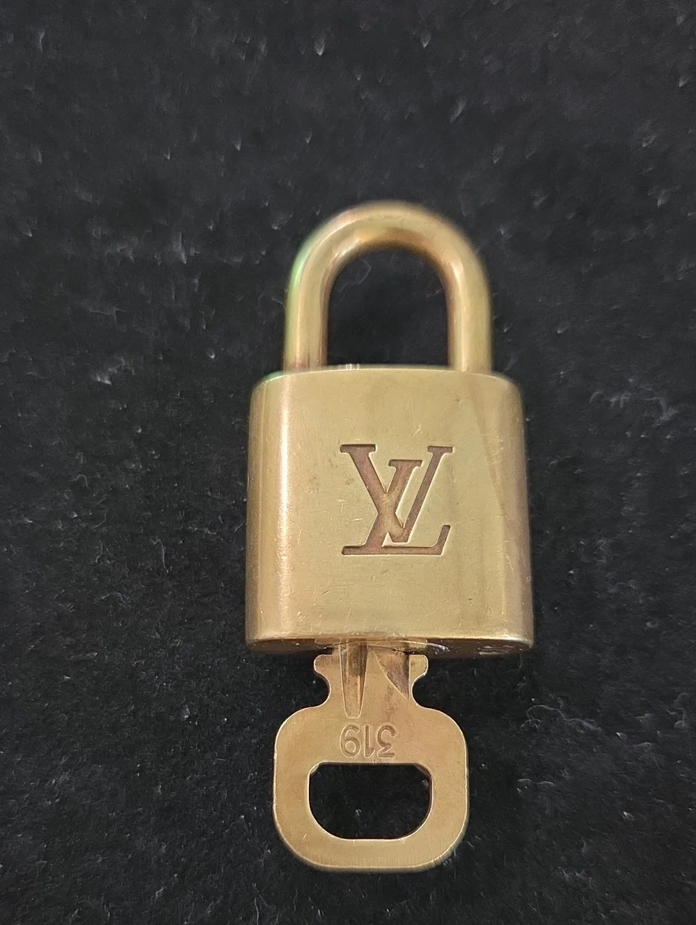 Louis Vuitton Gold Padlock with LV Monogram #319